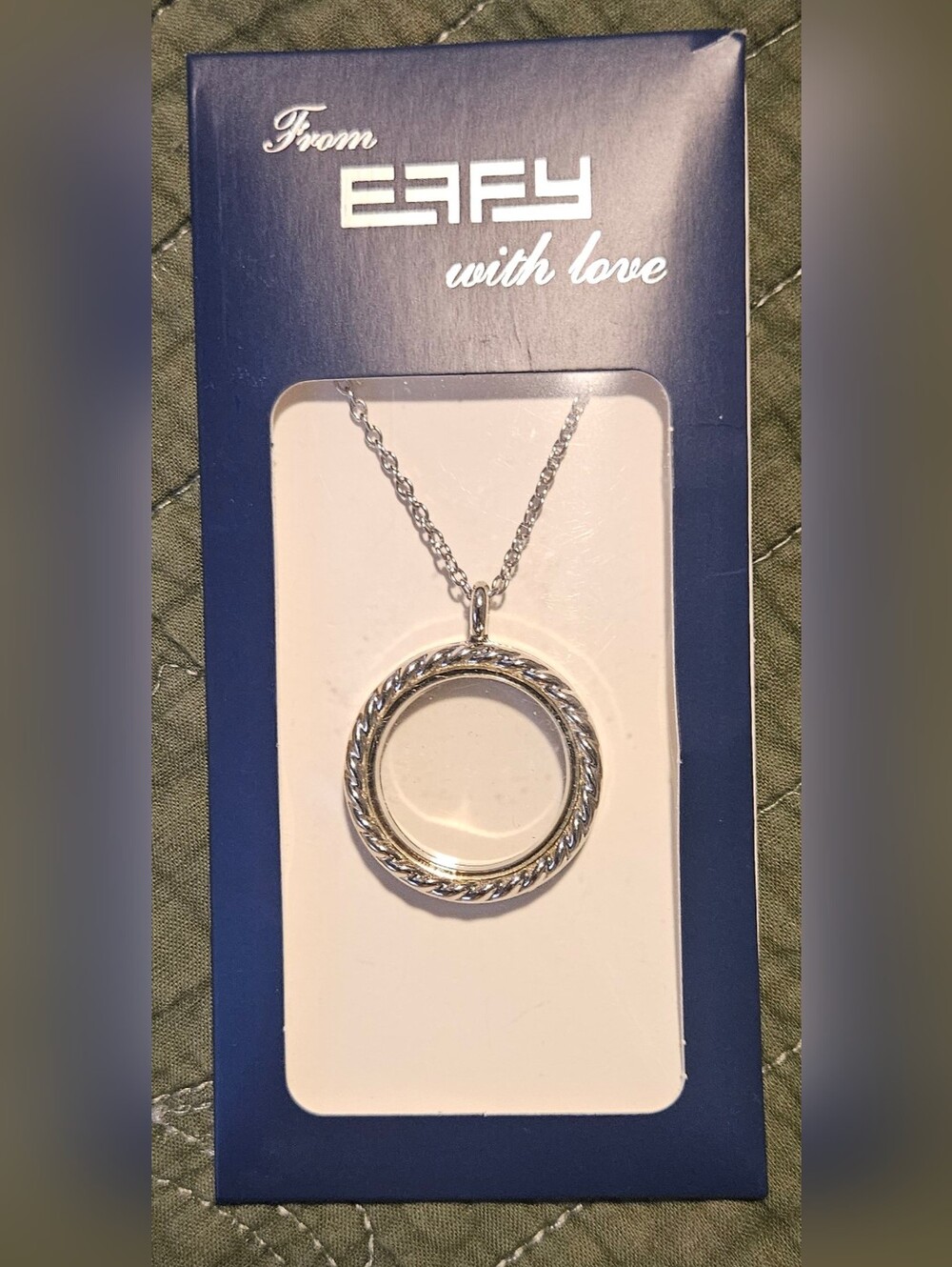 🌴Effy Shiny Silver Rope-Edge Circle Pendant Necklace
